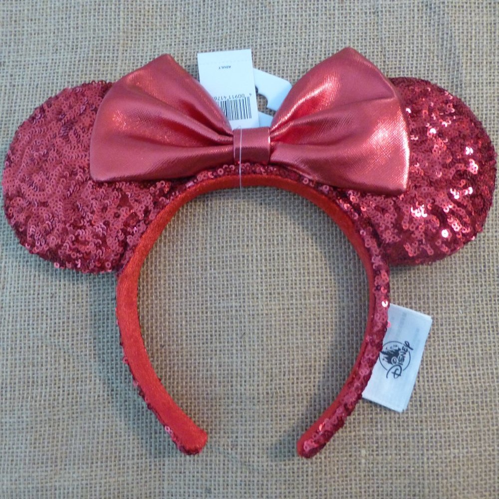 Disney Parks Red Sequined Ear Headband